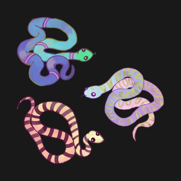 Cute watercolor snake sticker pack by Mayarart