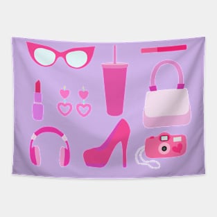 Pink Accessories Tapestry