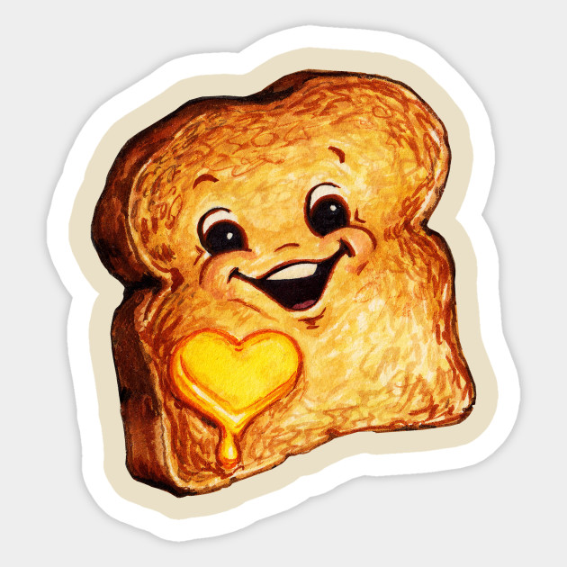 Toast Cartoon Food Sticker Teepublic