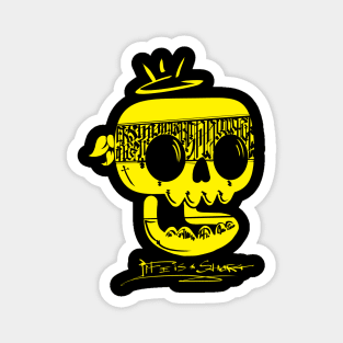 yelow caligro skeleton Magnet