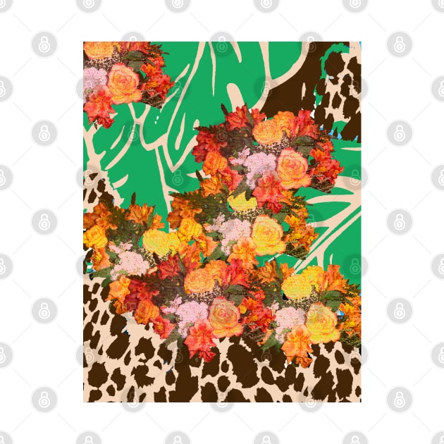 ANIMAL PRINT CHEETAH FLOWER PATTERN by Overthetopsm