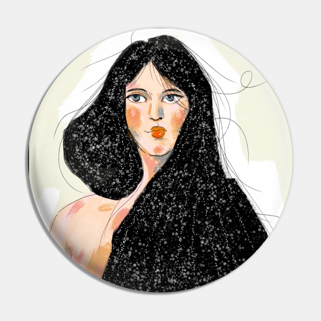 Mystery romantic girl portrait Pin by MeadowTalesDesings