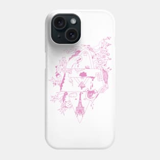 Light Pink Seven Cats In Paris Phone Case