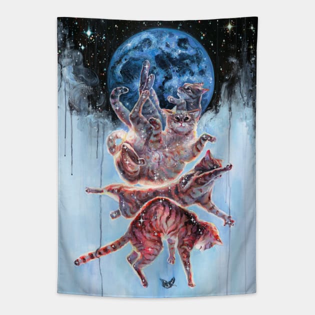 Felinoid Fall Tapestry by Alien Moth