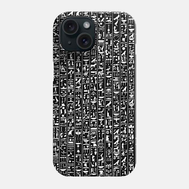 Hieroglyphics B&W Inverted Phone Case by Grandeduc