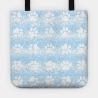 PUPPY Paw Print Blue Abstract Tote