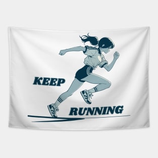 Motivational Running Girl Tapestry