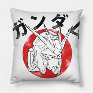 Nu Gundam Japan on White Shirt Pillow