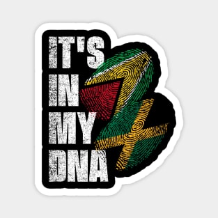 Jamaican And Guyanese Mix DNA Flag Heritage Magnet