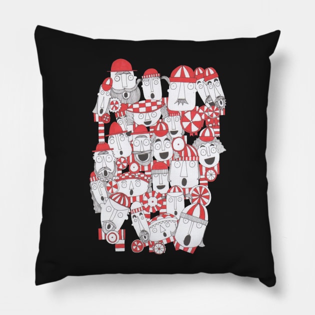 Football Fans, Soccer Supporters Pillow by krisevansart