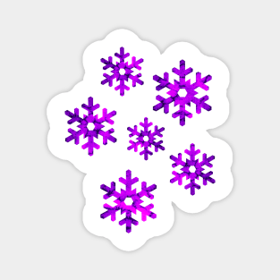 Watercolor Snowflakes (Magenta Purple) Magnet