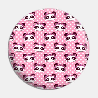 Flower Crown Panda Face Pattern Pin