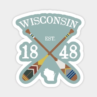 Paddle Wisconsin, WI Lake Life Painted Oars Magnet