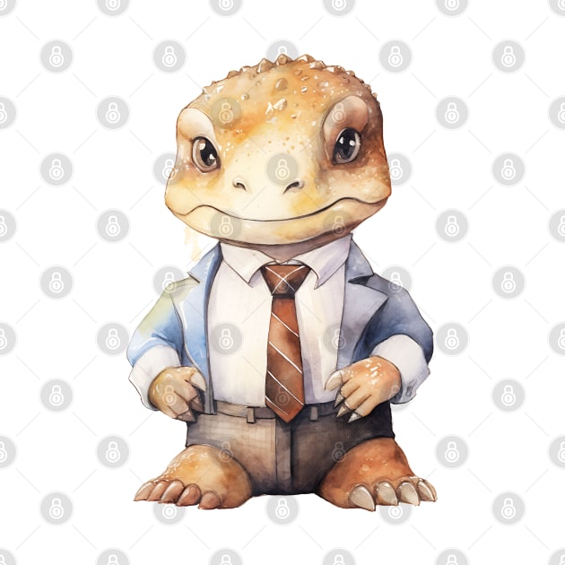 Komodo Dragon Wearing a Tie by Chromatic Fusion Studio