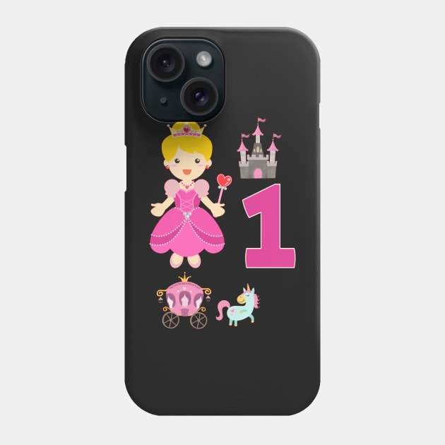 First Birthday Princess Castle Unicorn Carriage Phone Case by KrasiStaleva