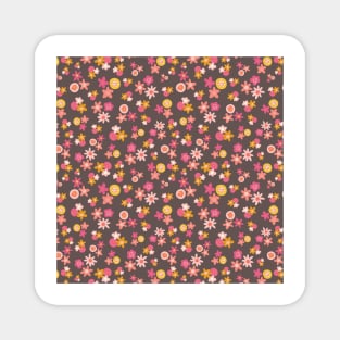 Pink Yellow Purple Flowers Magnet