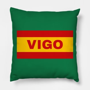 Vigo City in Spanish Flag Colors Pillow