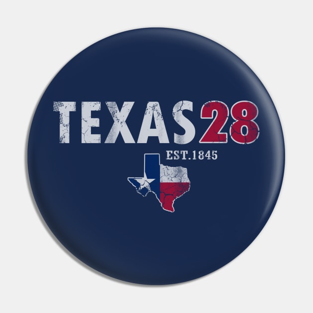 Texas 28th State 1845 Vintage Texan Pin by E