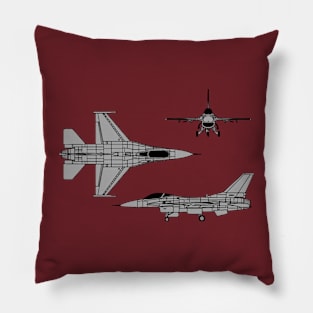 F-16 Falcon Tri-view Pillow