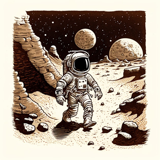 Astronaut Exploring the Unknown Kids T-Shirt by Star Scrunch