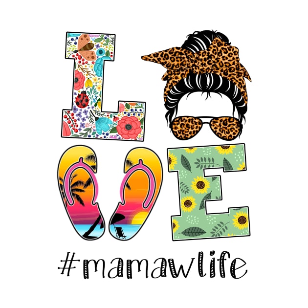 LOVE Mamaw Life Floral Leopard Summer Sunflower Gift by Maica