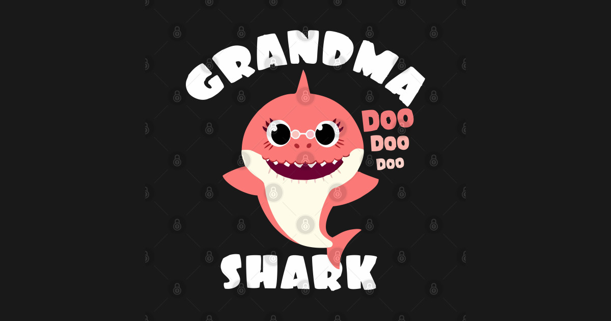 Grandma Shark Doo Doo Doo - Grandma Shark - Sticker | TeePublic