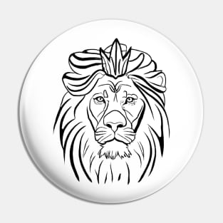 Lion Line Art Design Pin