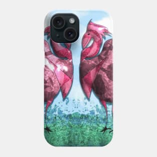 Mirroring, pink birds Phone Case