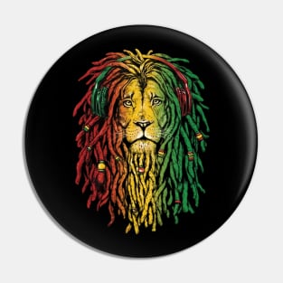 Rasta Lion with Jamican Colours Pin