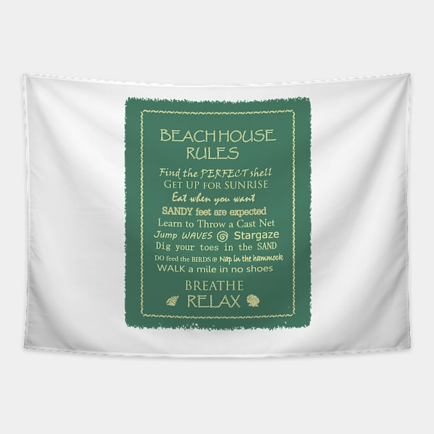 Summer Beach Rules Tapestry by DISmithArt