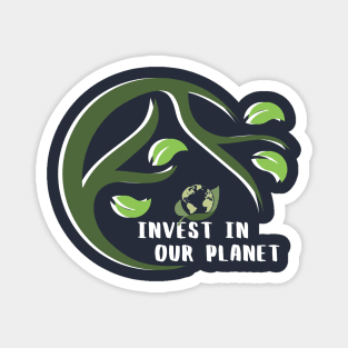 Invest In Our Planet Earth Day Planet On A Leaf Magnet