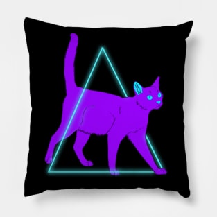 Purple Vaporwave cat Pillow