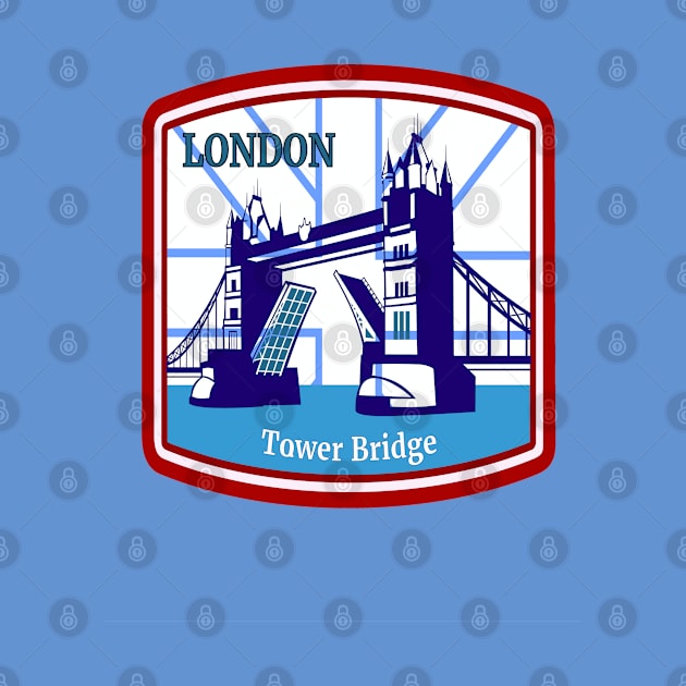 London Tower Bridge- Retro Vintage Patch by Eva Wolf