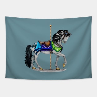 Carousel Horse White Tapestry