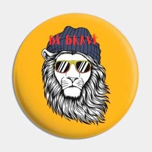 brave lion Pin