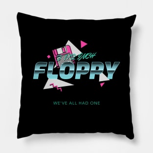 3 1/2 inch floppy 80s joke design Pillow