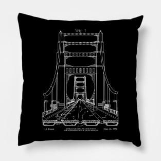 Engineer Gift Bridge Patent Blueprint Pillow