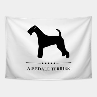 Airedale Terrier Black Silhouette Tapestry