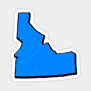 Bright Blue Idaho Outline Magnet