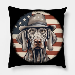 Patriotic Weimaraner Pillow