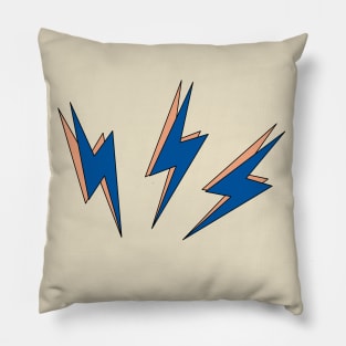 Lightning Bolts (Blue & Peach) Pillow