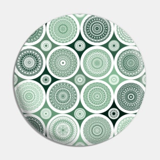 repeating pattern with boho style circles, dark green color Pin