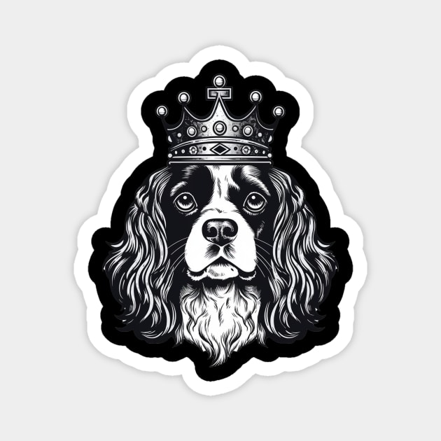 Cavalier King Charles Spaniel Dog wearing a crown Magnet by dukito