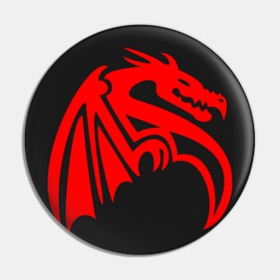 Abstract Red Winged Dragon Design Pin