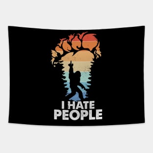 Vintage I Hate People Funny Bigfoot Rock Tapestry