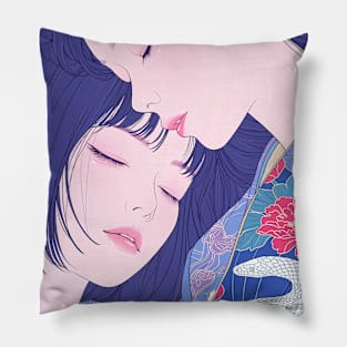 Geisha Lovers and Snake 6905 Pillow