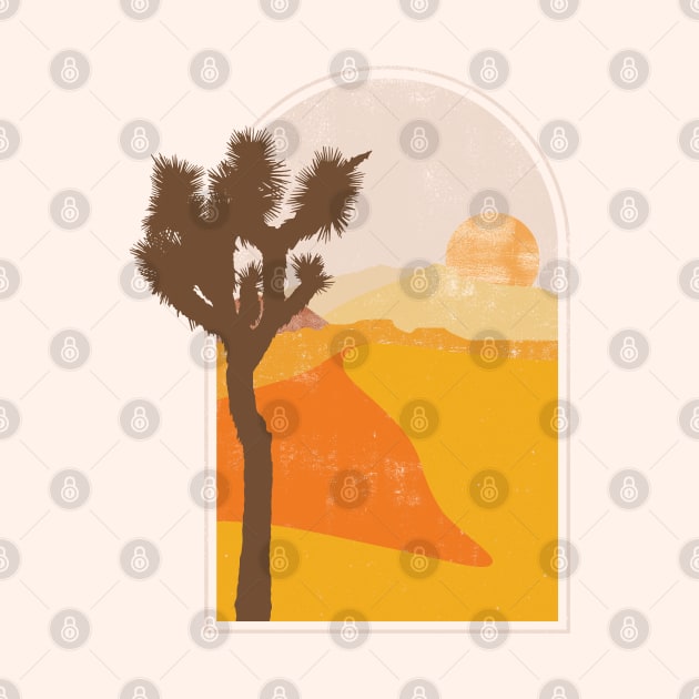 Joshua Tree Desert Minimalist Landscape Illustration by goodwordsco