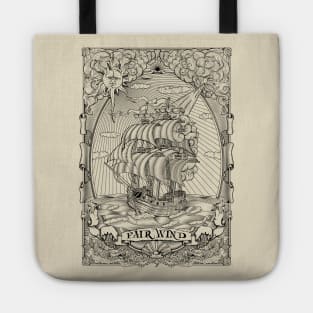 "Fair wind" Marine illustration Tote