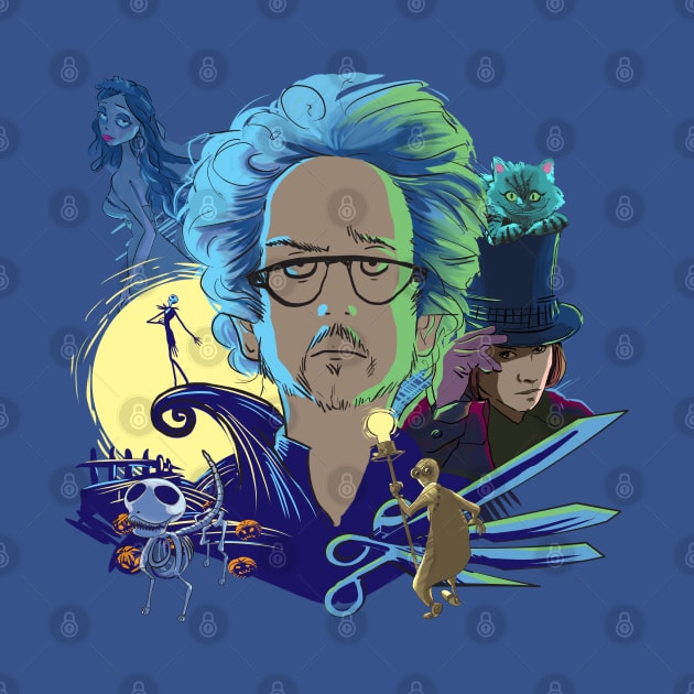 Tim Burton and his memorable characters by Fine_Design