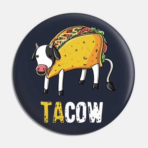 Cute Funny Taco Lover Cow Farmer For Kids Men Gift Pin by Freid